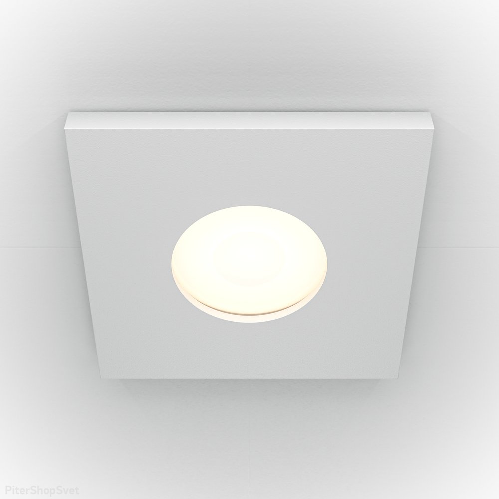 Квадратный встраиваемый светильник с влагозащитой, белый «Stark» DL083-01-GU10-SQ-W