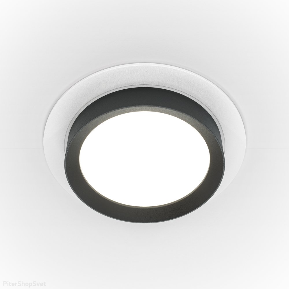 Встраиваемый светильник бело-чёрный «Hoop» DL086-GX53-RD-WB