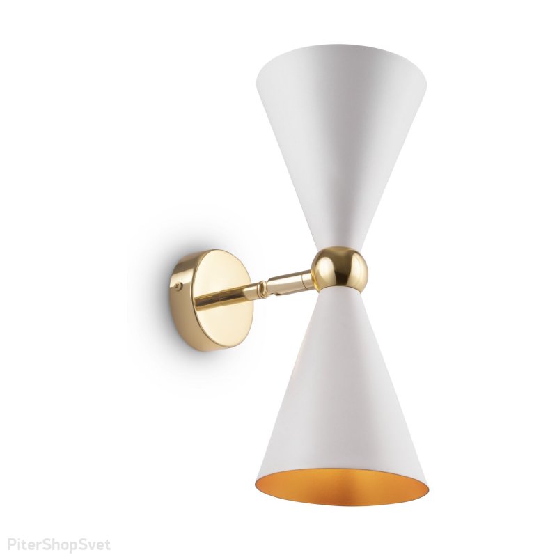 Бело-золотой настенный светильник для подсветки «Vesper» MOD108WL-02WG