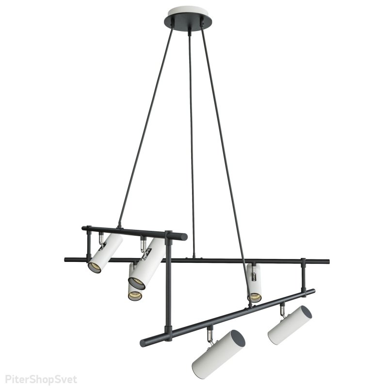 Чёрная подвесная люстра с белыми спотами «Rami» MOD128PL-06WB