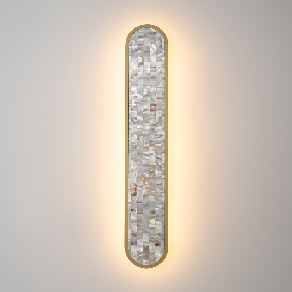 Овальный настенный светильник подсветка с перламутром «Perlamour» MOD429WL-L30BSK