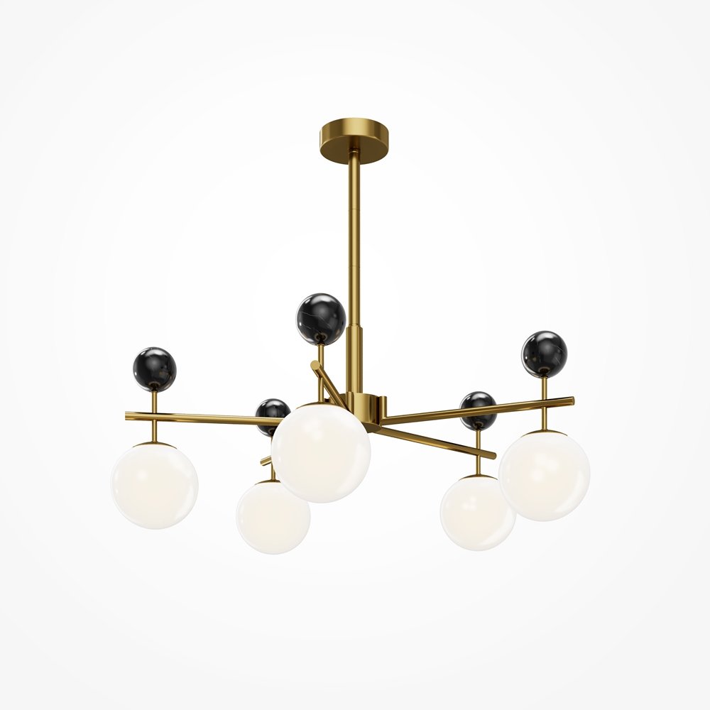 Люстра на штанге с плафонами шар «Museo» MOD436PL-05BS