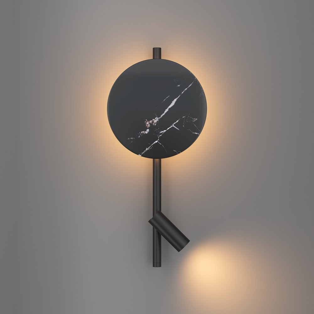 Настенный светильник подсветка с мраморным диском и спотом «Solution» MOD450WL-L9B3K