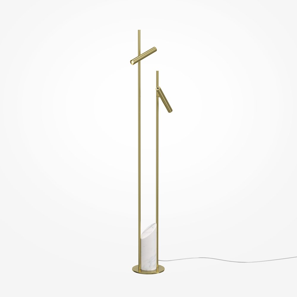 Напольный торшер с 2 спотами и мрамором в основании «Trust» MOD460FL-L6BS3K