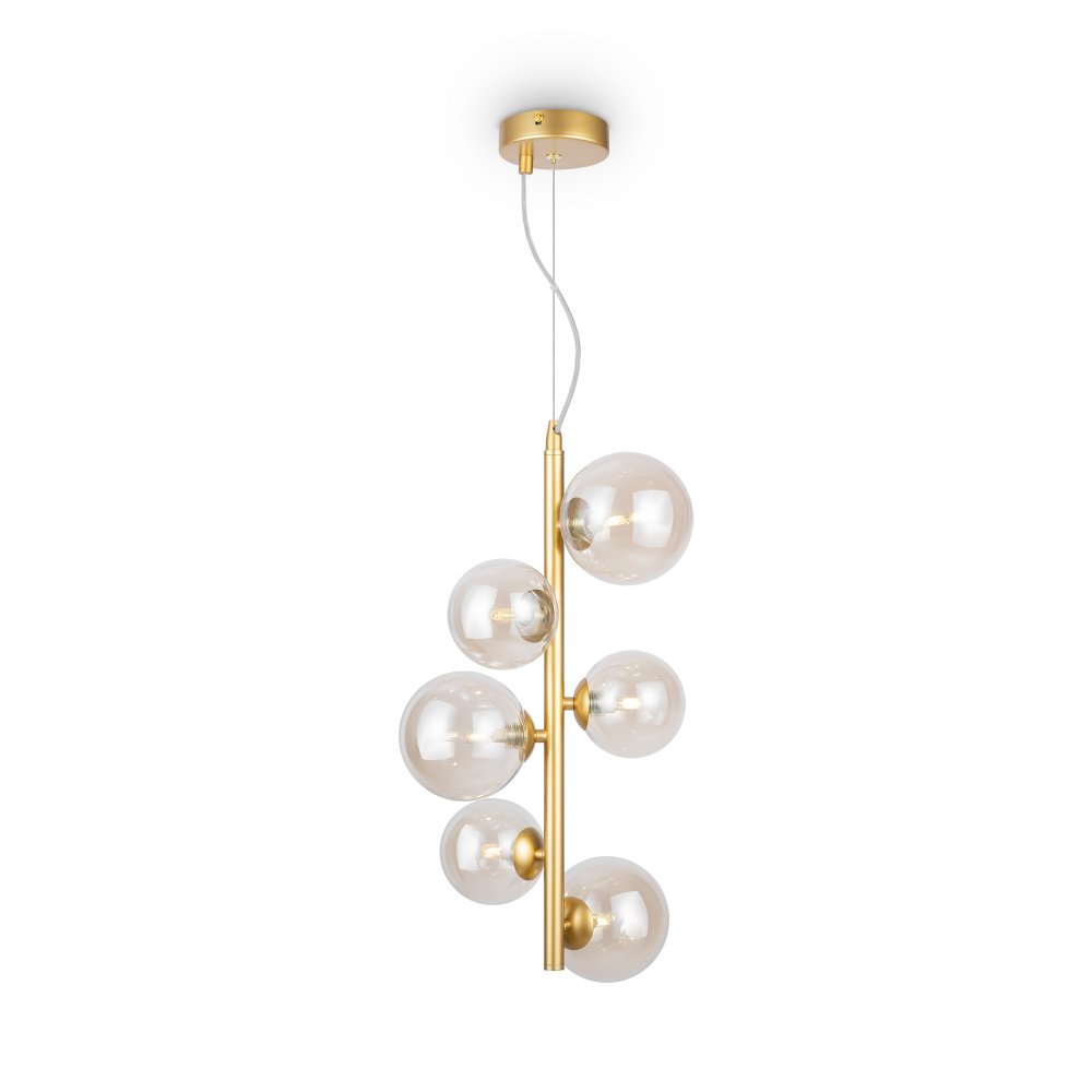 Подвесной светильник с шарами, золотой/коньячный «Dallas» MOD545PL-06G