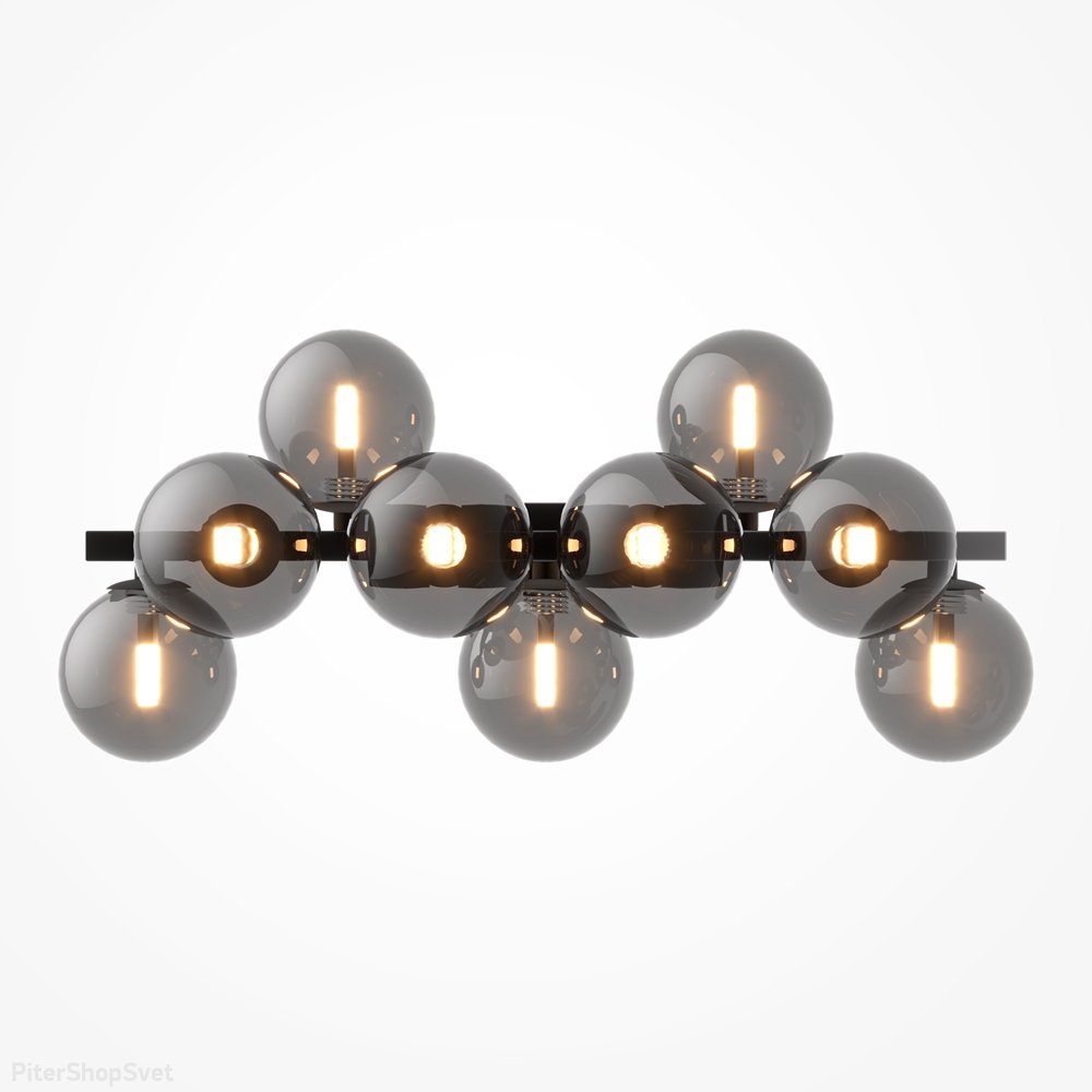 Настенный светильник с шарами, чёрный/дымчатый «Dallas» MOD547WL-09B