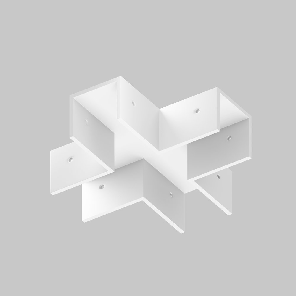 Коннектор X-образный для профиля уличной трек-системы «Elasity IP» O-TR001-CC-W