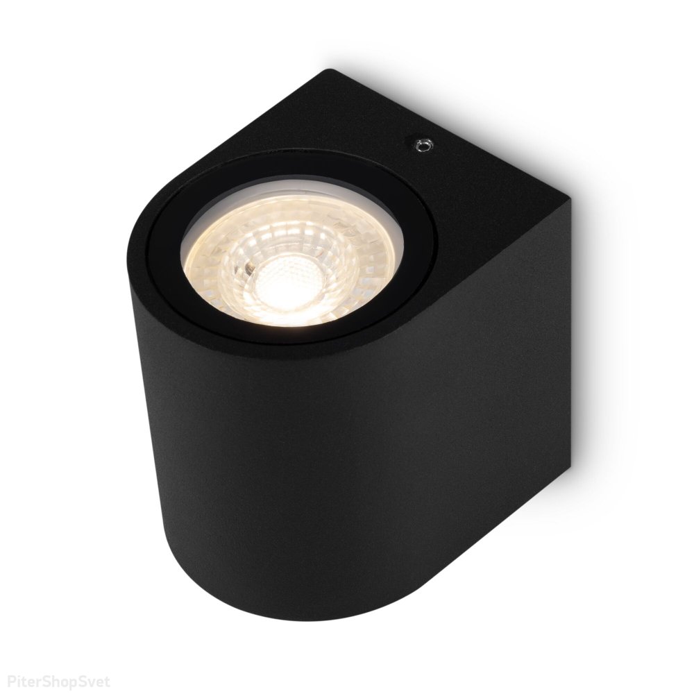 Чёрный уличный настенный светильник для подсветки стены «Slat» O044WL-01B