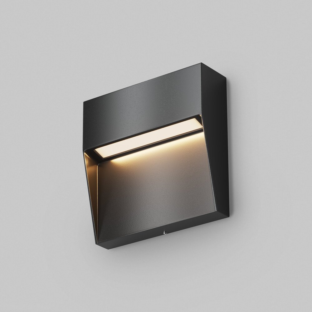 Чёрный накладной уличный настенный светильник подсветка 3Вт 3000К «Mane» O047SL-L3B3K