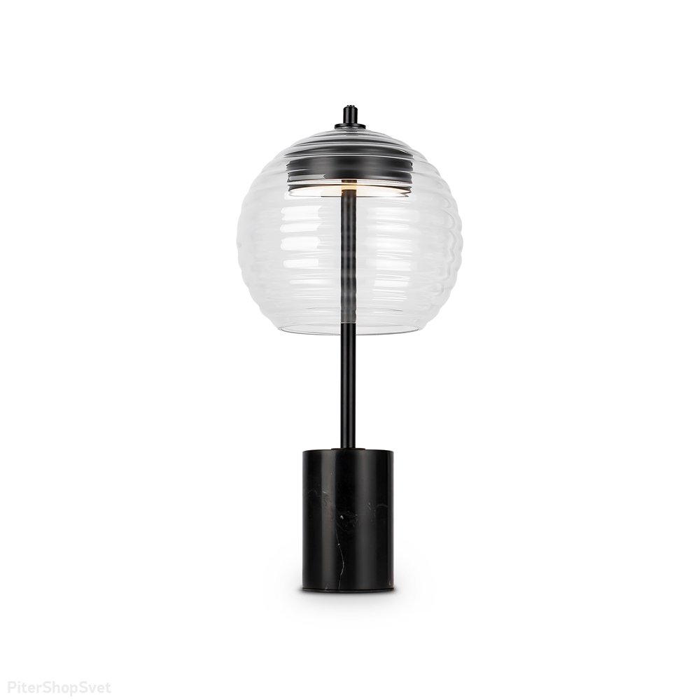 Мраморная настольная лампа с купольным плафоном «Rueca» P060TL-L12BK