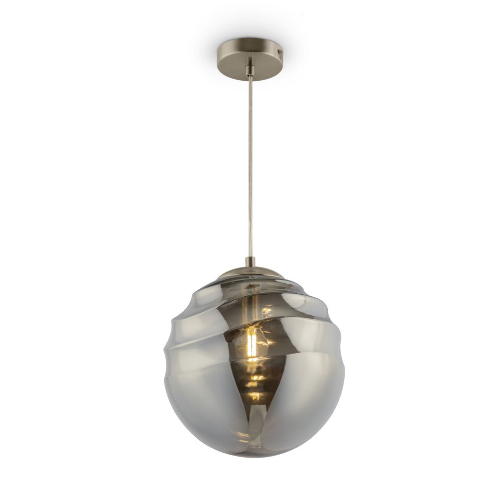 Подвесной светильник дымчатый шар 25см «Vinare» P074PL-01N
