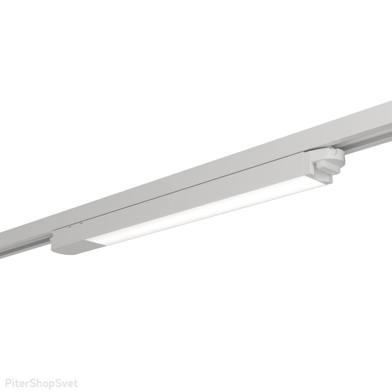 Белый длинный однофазный трековый светильник 10Вт 3000К «BASIS» TR000-1-10W3K-W