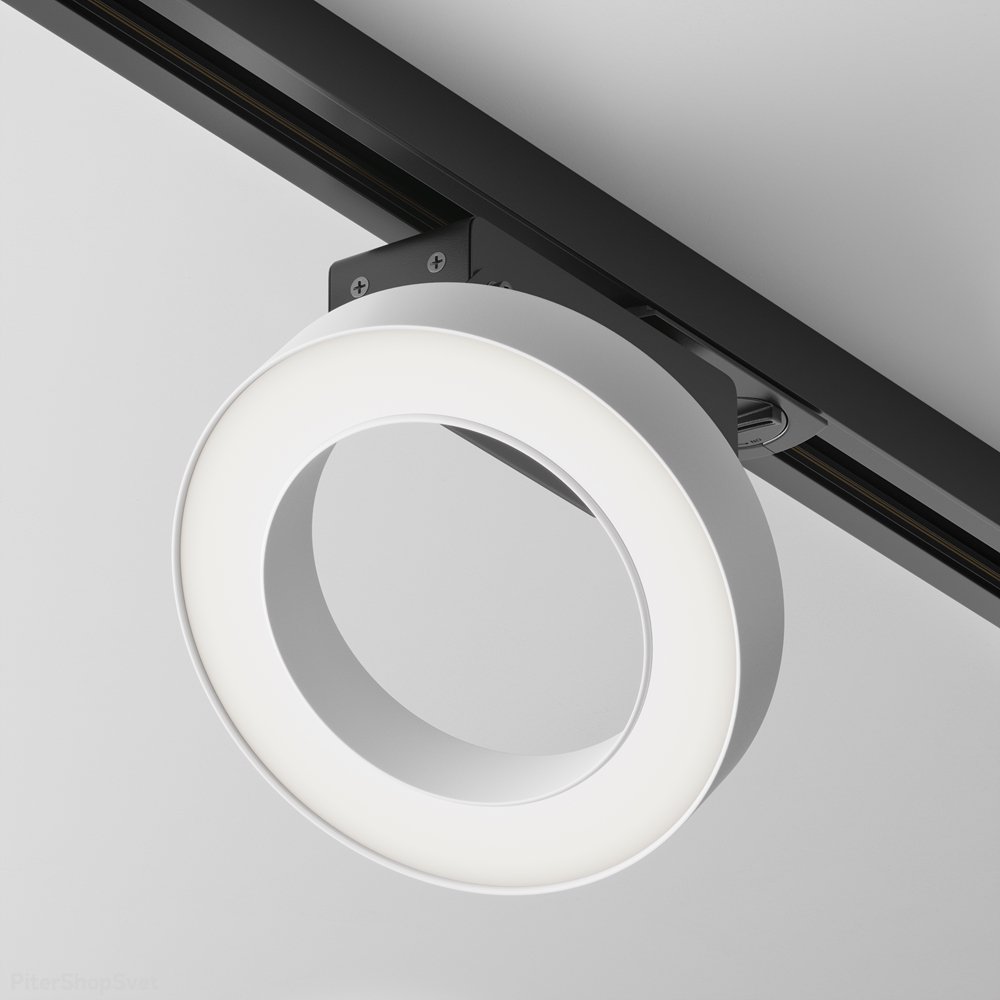 Трековый однофазный светильник кольцо 12Вт 4000К чёрный/белый «Rim» TR044-1-12W4K-W