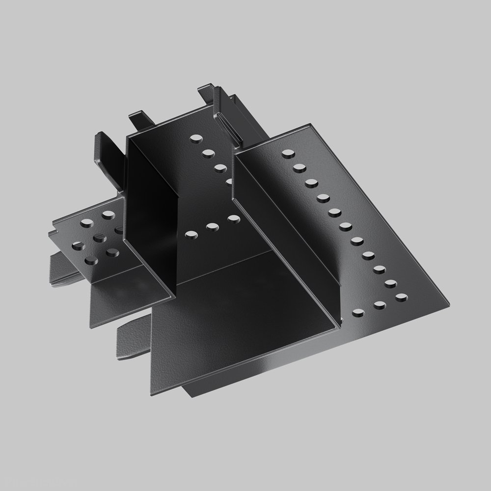 Угол-соединитель для встраиваемого магнитного шинопровода, чёрный «Radity» TRA084CL-12B