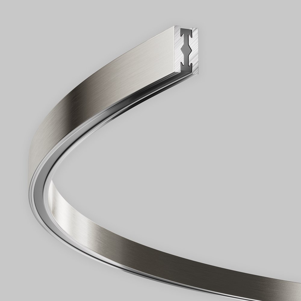 Шинопровод круглый из полукругов 120см платина «Flarity» TRX154-2SR-D1200-PT