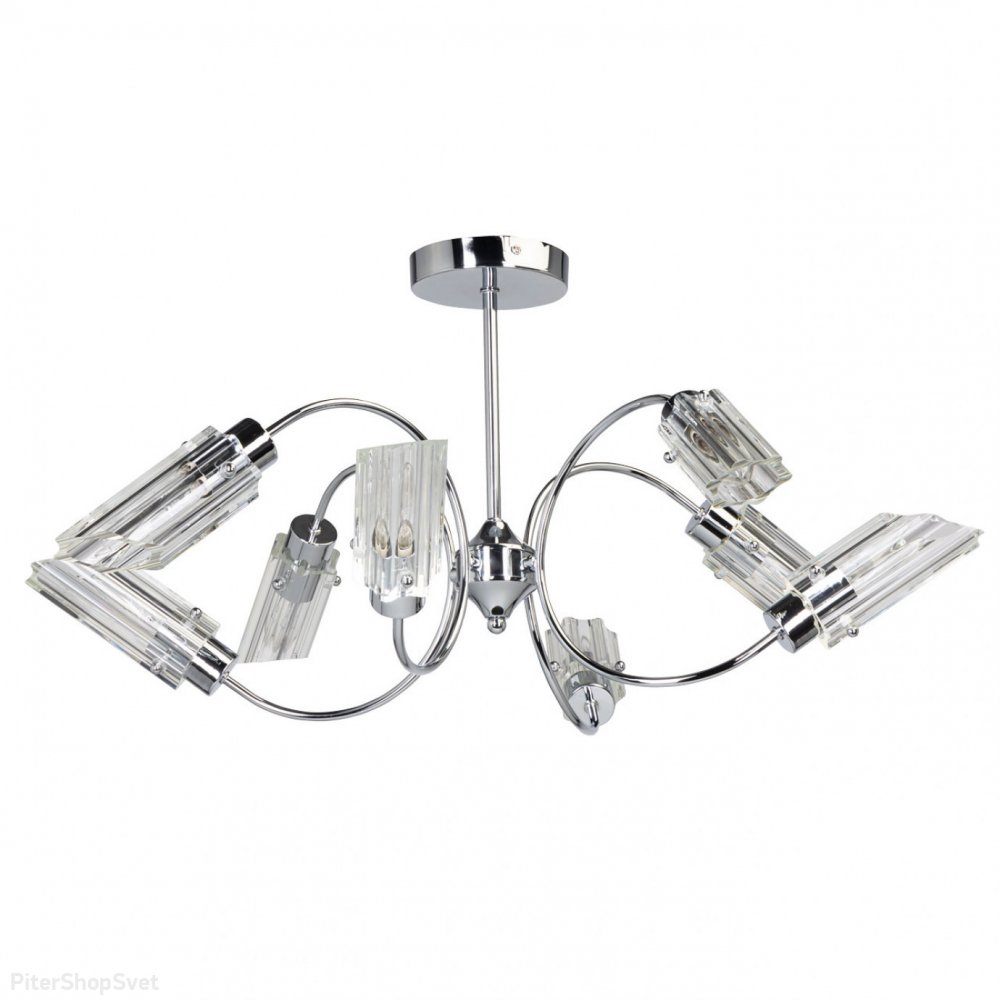Хромированная потолочная люстра с прозрачными плафонами «Олимпия» 106011508