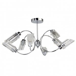 Хромированная потолочная люстра с прозрачными плафонами «Олимпия»