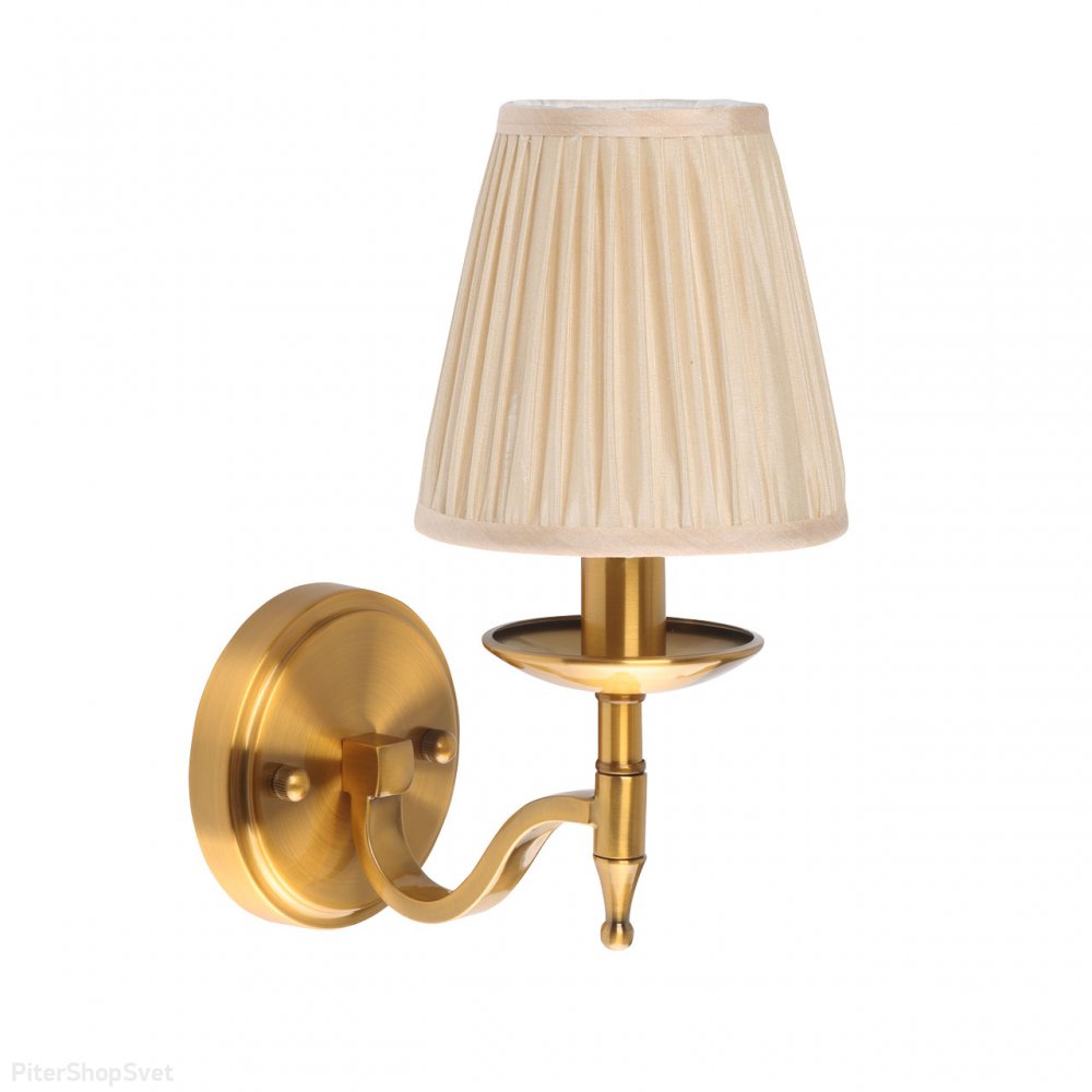 настенный светильник цвета медовой бронзы с бежевым абажуром «Вирджиния» 444022401