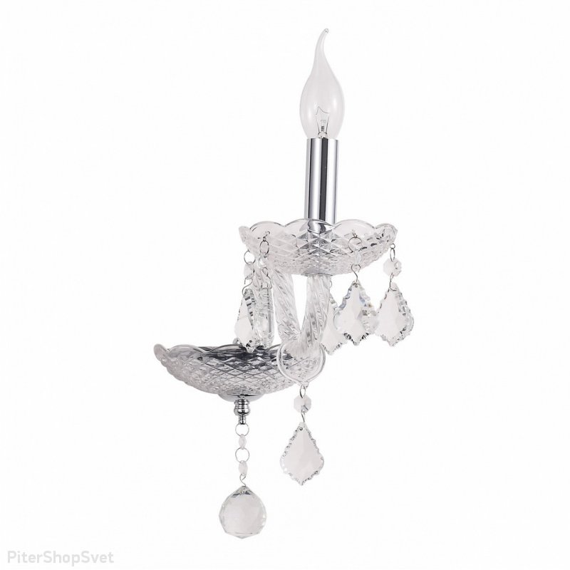 Настенное бра свеча с подвесками «Селена» 482026601