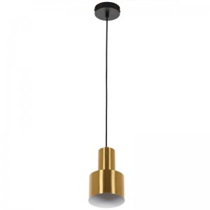 Чёрно-золотой металлический подвесной светильник