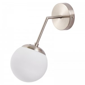 Никелированный настенный светильник с плафоном шар «Solve»