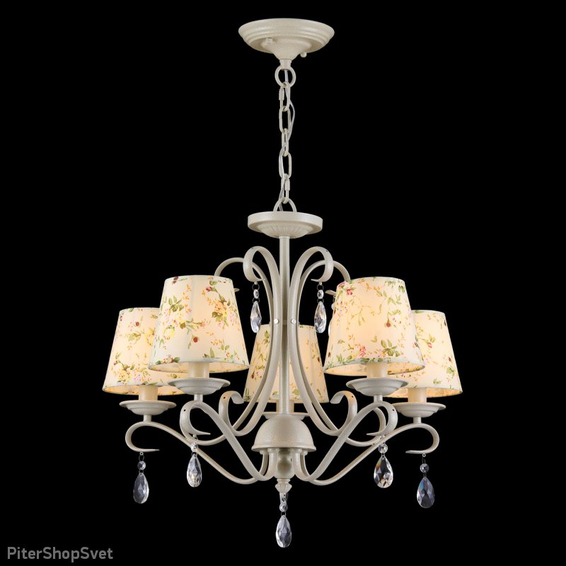 Люстра с цветочными абажурами PROVENCE 11489/5 IVORY