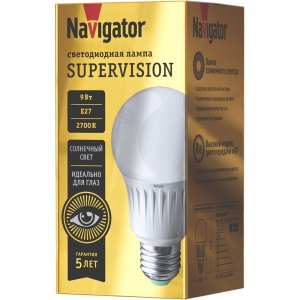Лампа с высокой цветопередачей CRI 97 Е27 9Вт 2700К «Supervision»