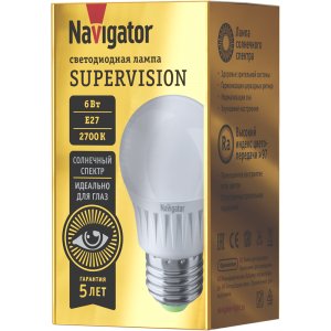 Лампочка с высокой цветопередачей CRI 97 Е27 6Вт 2700К «Supervision»