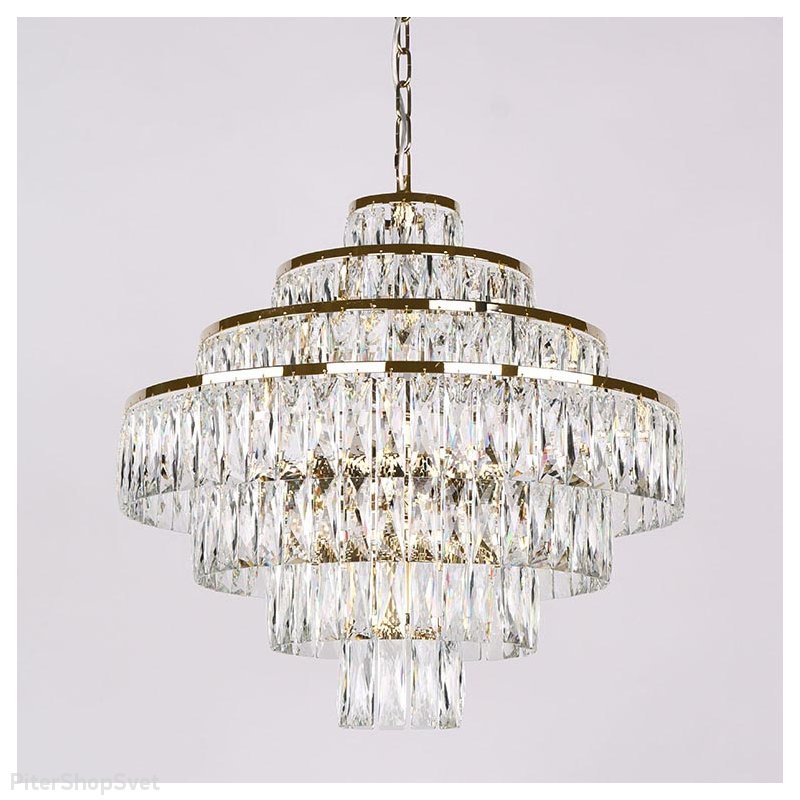 Хрустальная подвесная люстра золотого цвета 10125+6/C gold