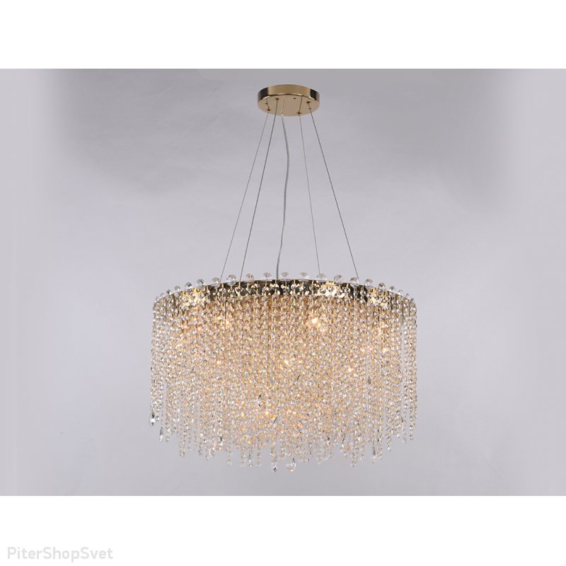 Подвесная люстра с хрусталём 10918/C gold new
