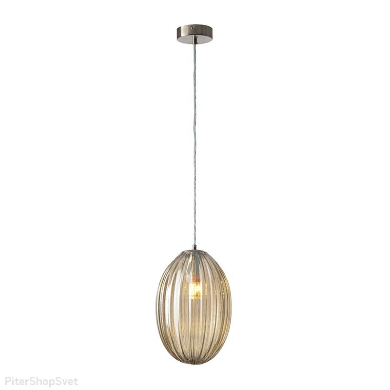 Овальный подвесной светильник коньячного цвета 6144/S nickel/cognac