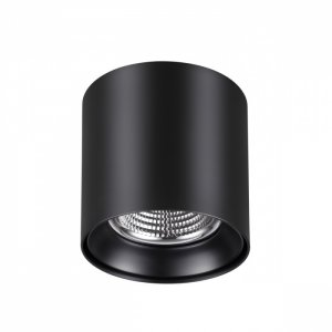 Чёрный накладной потолочный светильник цилиндр 10Вт 4000К «RECTE»