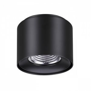 Чёрный накладной потолочный светильник цилиндр 15Вт 4000К «RECTE»