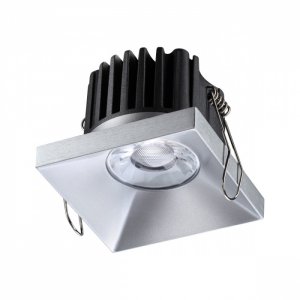 Встраиваемый светильник серебряного цвета с влагозащитой 10Вт 3000К «METIS»
