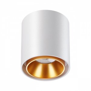 Бело-золотой накладной потолочный светильник цилиндр 10Вт 4000К «RECTE»