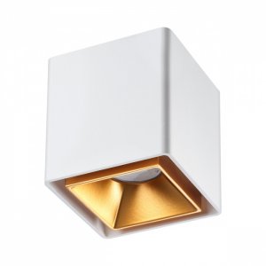 Прямоугольный бело-золотой накладной светильник 10Вт 4000К «RECTE»