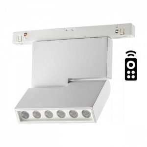 Белый низковольтный трековый светильник 12Вт 3000-6500К «Flum»
