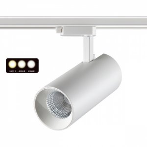 Белый однофазный трековый светильник 30Вт 3000/4000/6000К «NAIL»