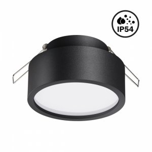 Чёрный встраиваемый светильник с влагозащитой IP54 10Вт 4000К «MAY»
