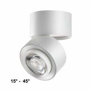 Белый накладной поворотный светильник 18Вт 4000К 15-45° «EDDY»