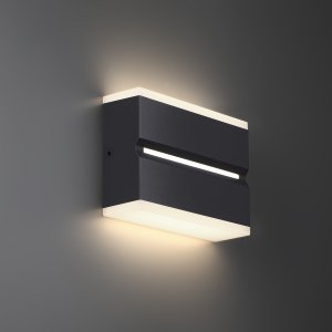 Чёрный уличный настенный светильник для подсветки стены 12Вт 4000К «STRAIT»