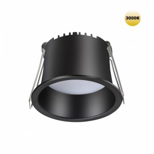 Чёрный круглый встраиваемый светильник 6Вт 3000К «Tran»