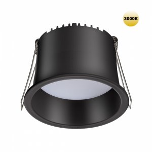 Чёрный круглый встраиваемый светильник 9Вт 3000К «Tran»