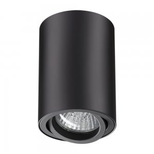 Чёрный цилиндрический накладной поворотный светильник «Pipe»