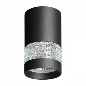 Чёрный накладной потолочный светильник цилиндр «ELINA»