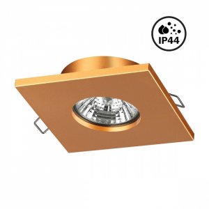 Золотистый квадратный встраиваемый светильник с влагозащитой IP44 «AQUA»