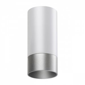 Бело-серебристый накладной потолочный светильник цилиндр «SLIM»