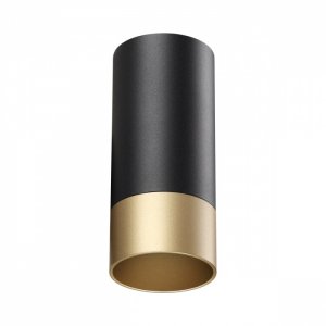 Чёрно-золотой накладной потолочный светильник цилиндр «SLIM»