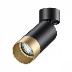 Чёрно-золотой накладной поворотный светильник цилиндр «SLIM»