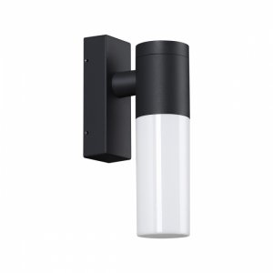 Чёрно-белый уличный настенный светильник цилиндр «MOBI»